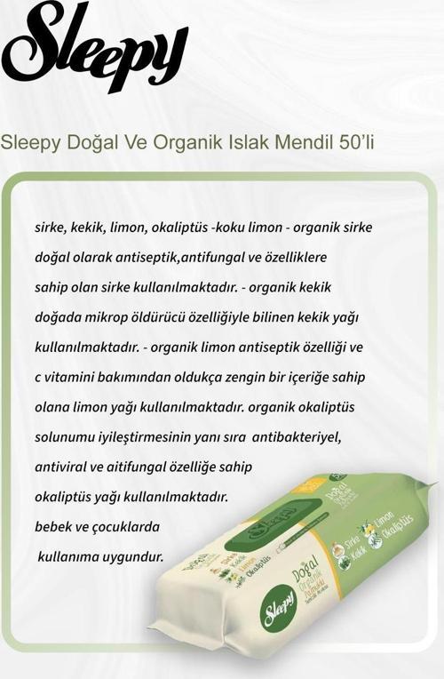 Doğal Ve Organik Islak Mendil 50 Adet 5 Al 4 Öde ve Rosie Pamuk