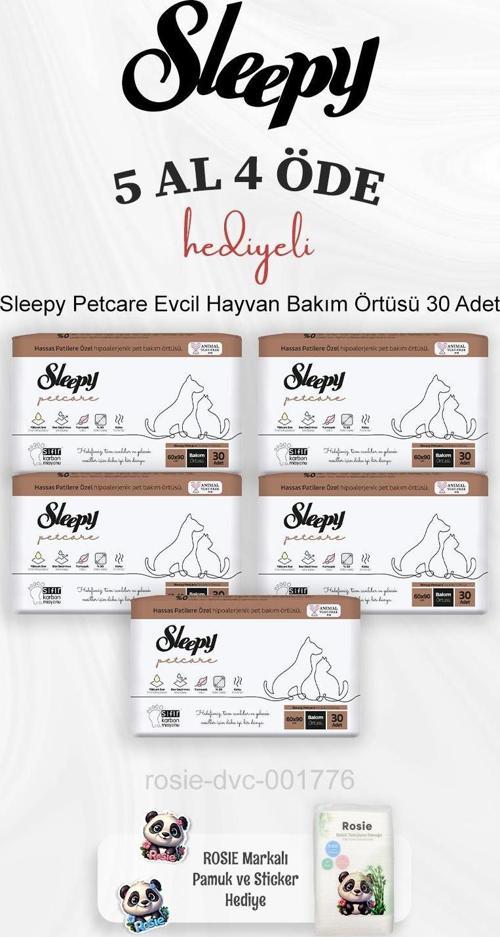 Petcare Evcil Hayvan Bakım Örtüsü 30 Adet 5 Al 4 Öde ve Rosie Pamuk