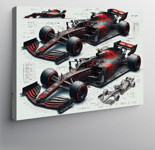 Kanvas Tablo Formula 1 Araç Çizimi 70cmx100cm
