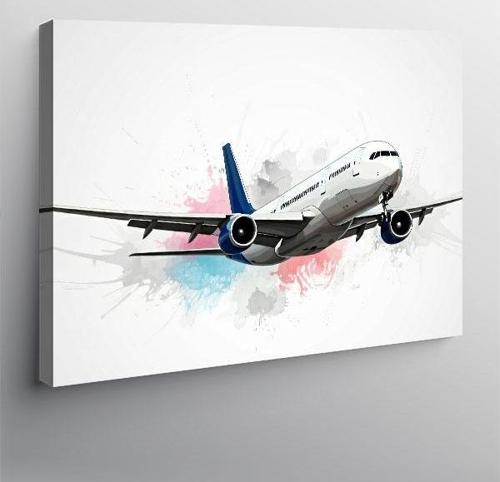 Kanvas Tablo Modern Yolcu Uçağı 70cmx100cm
