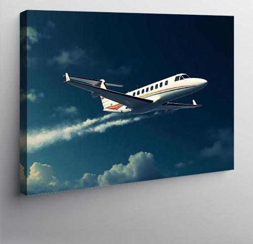 Kanvas Tablo Küçük Jet Uçağı 100cmx140cm