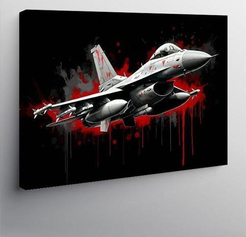 Kanvas Tablo Havada Jet Uçağı Manevrası 100cmx140cm