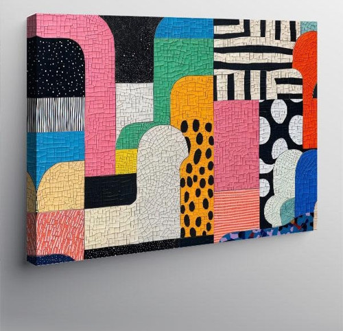 Kanvas Tablo Renkli Geometrik Desen 50cmx70cm