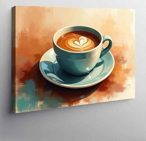 Kanvas Tablo Kahve Latte Sanat Tasarımı 100cmx140cm