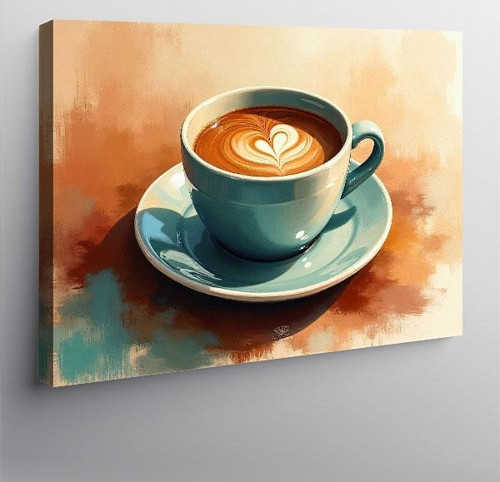 Kanvas Tablo Kahve Latte Sanat Tasarımı 50cmx70cm