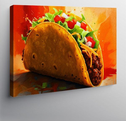 Kanvas Tablo Taco İllüstrasyonu 70cmx100cm