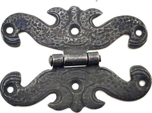 Antika Tarz Dekoratif Pirinç Kelebek Menteşe - 63x45 mm, Oksit
