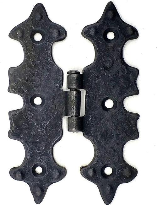 Antika Tarz Dekoratif Pirinç Lale Menteşe - 104x77 mm, Oksit
