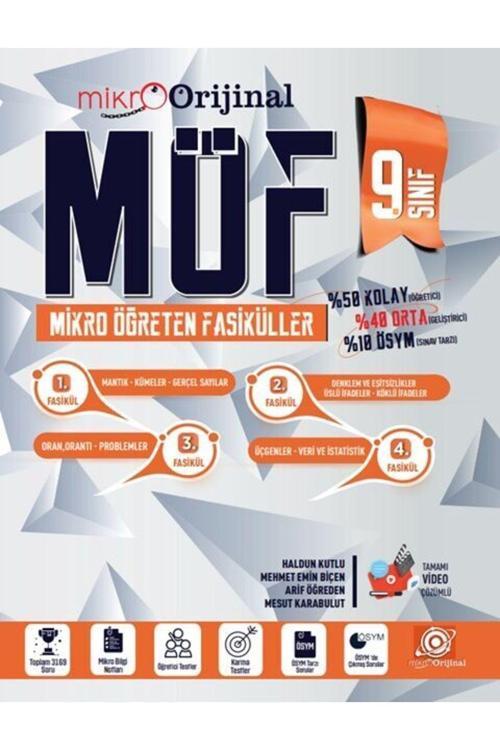 Orijinal Yayınları 2024 Orijinal Mikro 9. Sınıf Matematik Möf Mikro Öğreten Fasiküller Ayraç Hediyeli