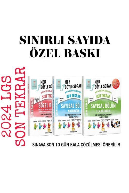 Sinan Kuzucu Yayınları 2024 Lgs Son Tekrar Sözel + Sayısal Bölüm Soru Bankası Seti