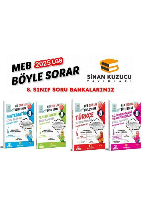 Sinan Kuzucu Yayınları 2025 Lgs 8. Sınıf Soru Bankası Seti ( 4 Kitap)