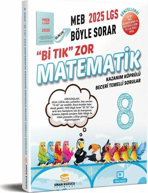 Sinan Kuzucu Yayınları Sinan 8. Sınıf Lgs Bi Tık Zor Matematik Soru Bankası 2024-2025