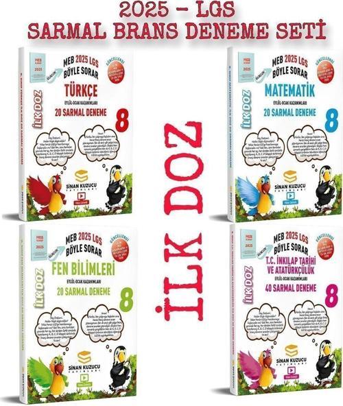 Sinan Kuzucu Yayınları Sinan Yayınları 2025 Ilk Doz 8. Sınıf Lgs Deneme Matematik Fen Türkçe Inkılap