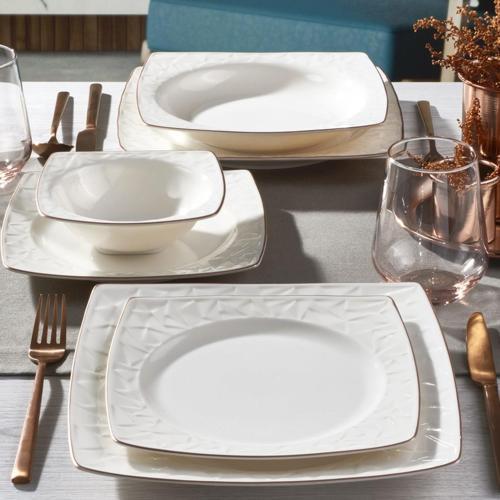 Vivente 8 Parça 2 Kişilik Bone Yemek Takımı - Copper Bakır