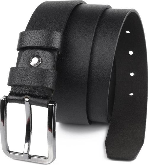 Hakiki Deri Erkek Kemer 4 cm Kumaş ve Kot Siyah