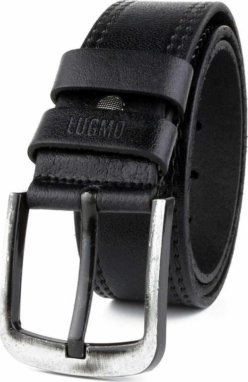Hakiki Deri Erkek Kemer 4,5 cm Dikiş Desenli Siyah