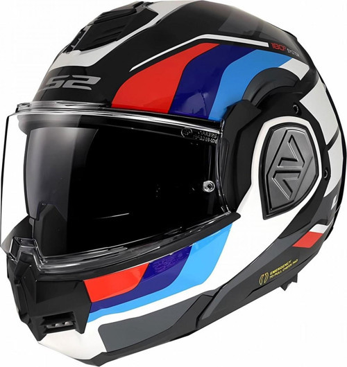 Advant Sport Çene Açılır Kask Siyah-mavi-kırmızı-beyaz MEDIUM