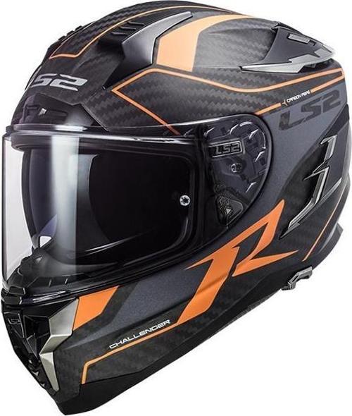 Challenger C Karbon Grıd Kapalı Kask Turuncu LARGE