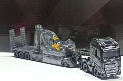 1:87 Volvo Fh 16 With Volvo Ec 220 E Excavatör With Bucket