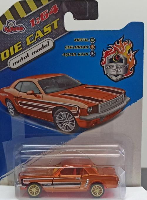 Dianomi 1:64 Çek Bırak Metal Kapılar Açılır. Ford Must4Ng Küçük Boy Orange