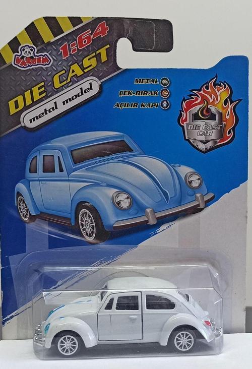 Dianomi 1:64 Volkswagen Beetle Çek Bırak A Metal Araba Beyaz