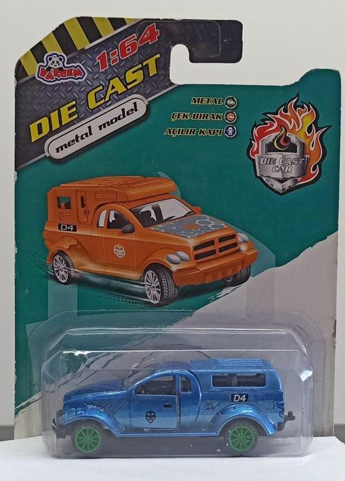 Dianomi V. 1/64 Metal Kapılar Açılır. Çek Bırak Chrysler Pick-Up Mavi Küçük Boy