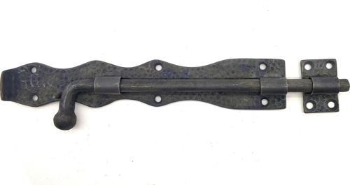 Antika Tarz Dekoratif Pirinç Dövme Kapı Sürgüsü - 25cm, Oksit