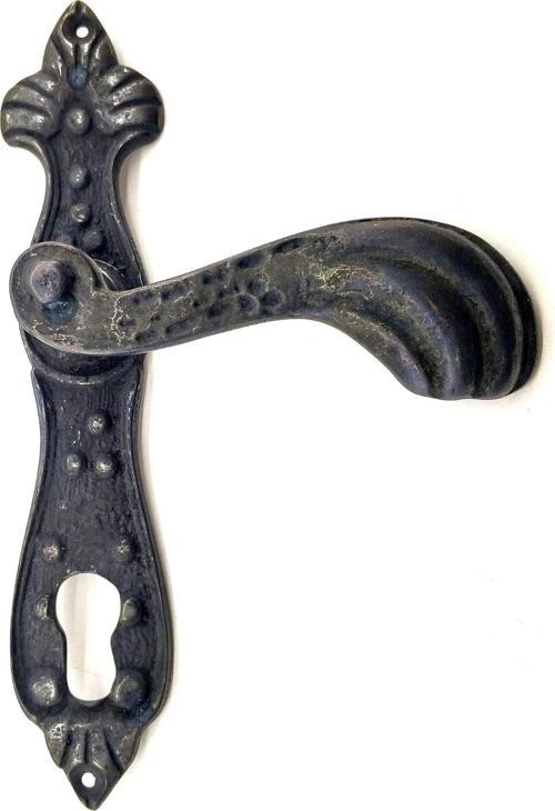 Antika Tarz Dekoratif Pirinç Mevlana Banyo Kapı Kolu - 228x48 mm, Oksit