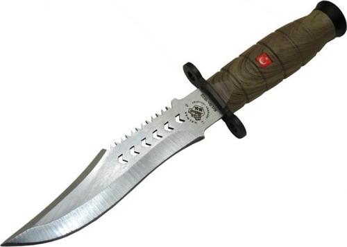 Halmak 1522 Haki Komando Bıçağı 30cm - Tırtıklı Sırt, Kılıflı