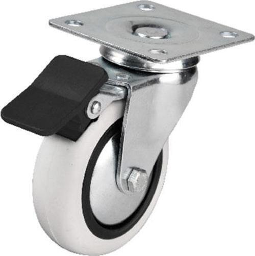 Hts 353 - 75x25 mm PVC Makaralı Tablalı Frenli Teker 4 Adet