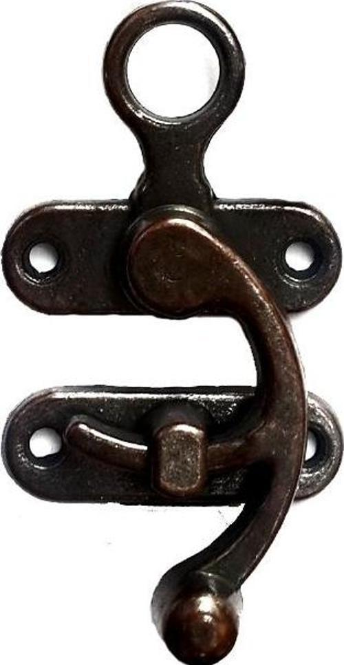 Kancalı Yay Gözü, Ahşap Kutu Klipsi - Büyük, Antik, 1 Adet