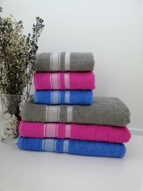 50X85-70X140 Gri Pamuk Bukle El Banyo Havlusu Yıldız Set-1