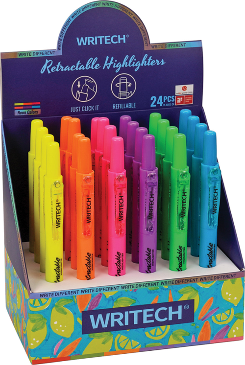 WRITECH W-805S BASMALI FOSFORLU KALEM NEON 6 RENK - 24'LÜ SET