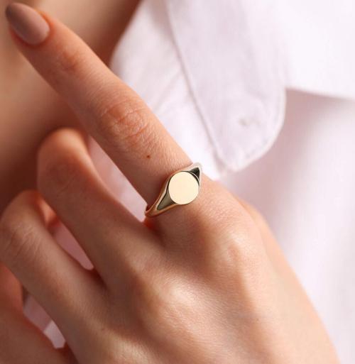 14K Altın Şövalye Yüzük (Kişiselleştir) Sade 1.0 cm