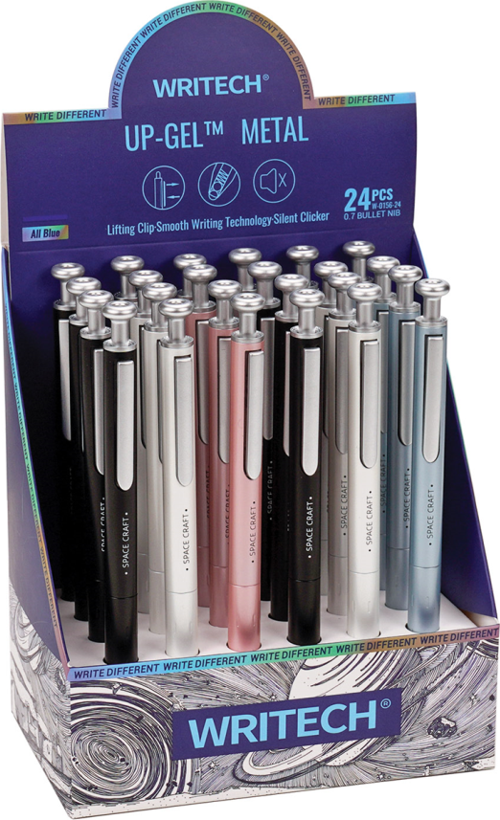 WRITECH W-0156 METAL UP 0,7MM MAVİ JEL KALEM - 24'LÜ SET
