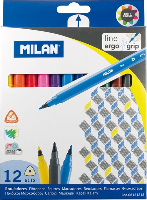 MILAN 06121212 ÜÇGEN GÖVDE KEÇELİ KALEM - 12 Lİ