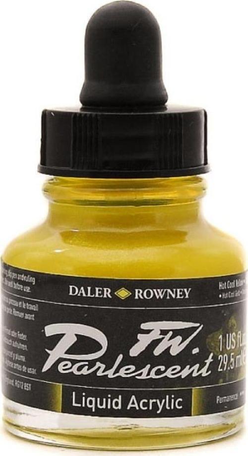 DR FW Pearlescent Akrilik Mürekkebi 29.5ml - Hot Cool Yellow 113