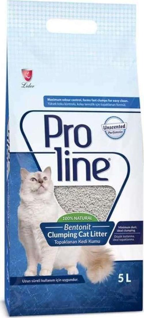 Proline Bentonit Topaklaşan Kedi Kumu 5Lt Parfümsüz