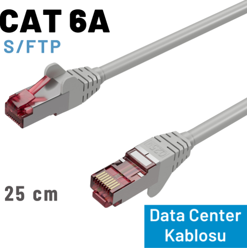25 cm CAT6A S/FTP Ethernet Data Center Patch Kablo