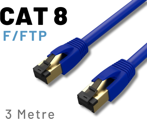 3 Metre CAT8 Kablo F/FTP LSZH Ethernet Network Lan Ağ Kablosu