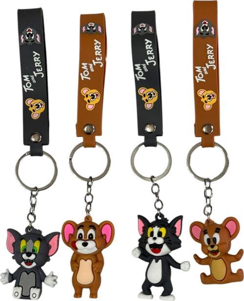 Tom Ve Jerry Anahtarlık ve Çanta Süsü 4 Adet Set Oturan ve Ayakta Modeller