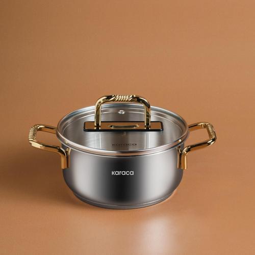 Maçka İndüksiyon Tabanlı Çelik Tencere 16 Cm Gold