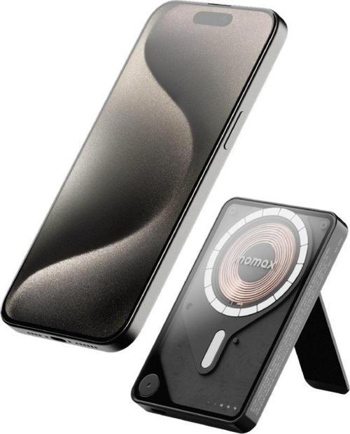 1-Power X Pro+ Manyetik Standlı Wireless Powerbank 10000mAh Dahili USB-C Kablolu Siyah