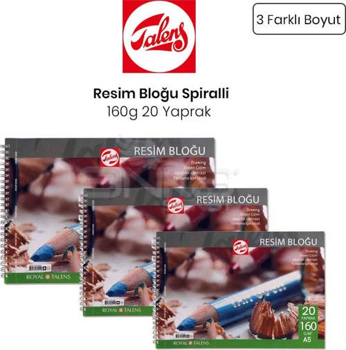Resim Bloğu Spiralli 160g 20 Yaprak