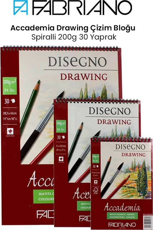 Accademia Drawing Çizim Bloğu Spiralli 200g 30 Yaprak