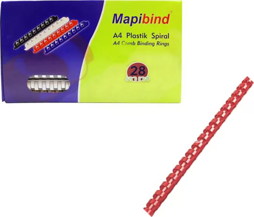 BİND PLASTİK SPİRAL 28mm KIRMIZI 50Lİ