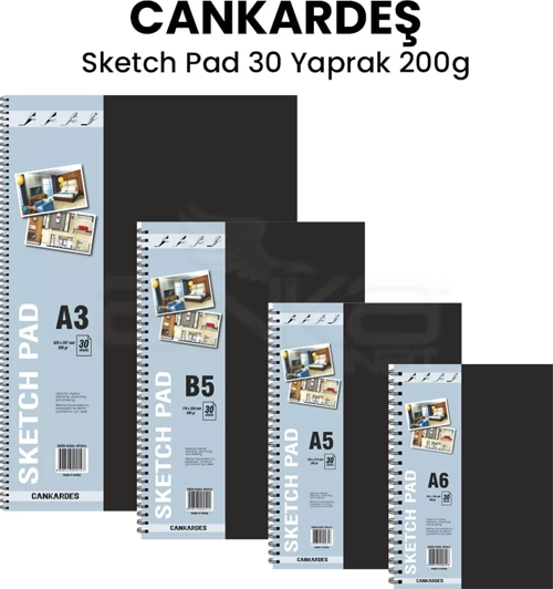 Can Kardeş Spiralli Sketch Pad 30 Yaprak 200g