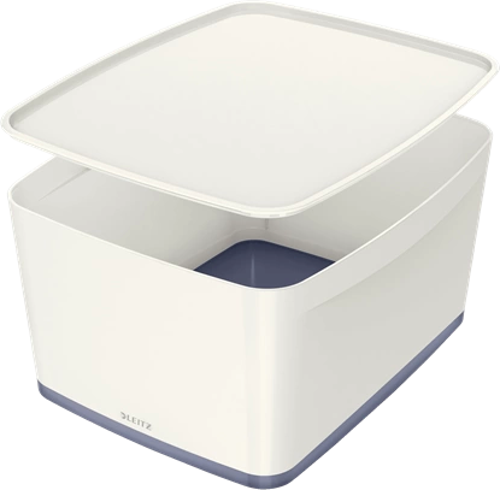 5216 MyBox Gri Beyaz Kapaklı Geniş Saklama Kutusu