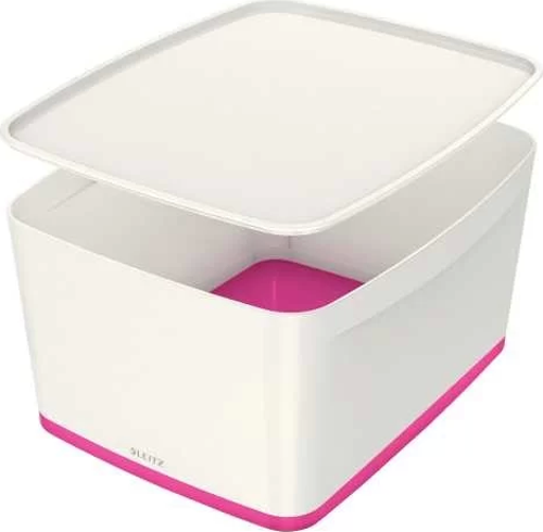 5216 MyBox Pembe Beyaz Kapaklı Geniş Saklama Kutusu