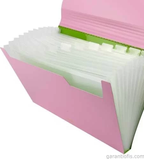13 Cepli Körüklü Dosya A4 (BP-265 Pembe)